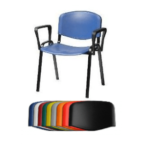 silla nova iso azul con apoya brazos