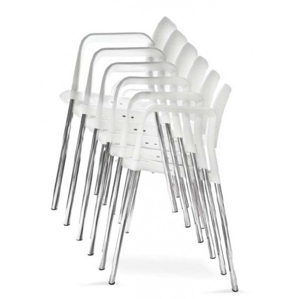 Silla Visita Kyos , estructura color negro, gris y Cromada en todas sus versiones