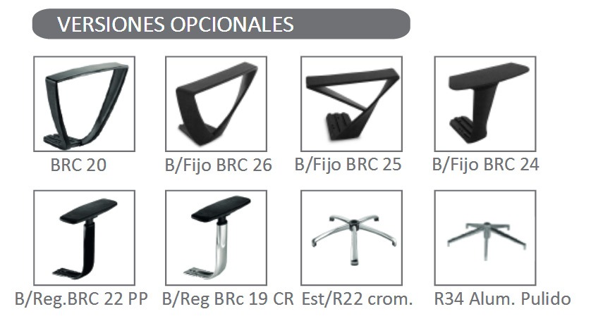 apoya brazos opcionales