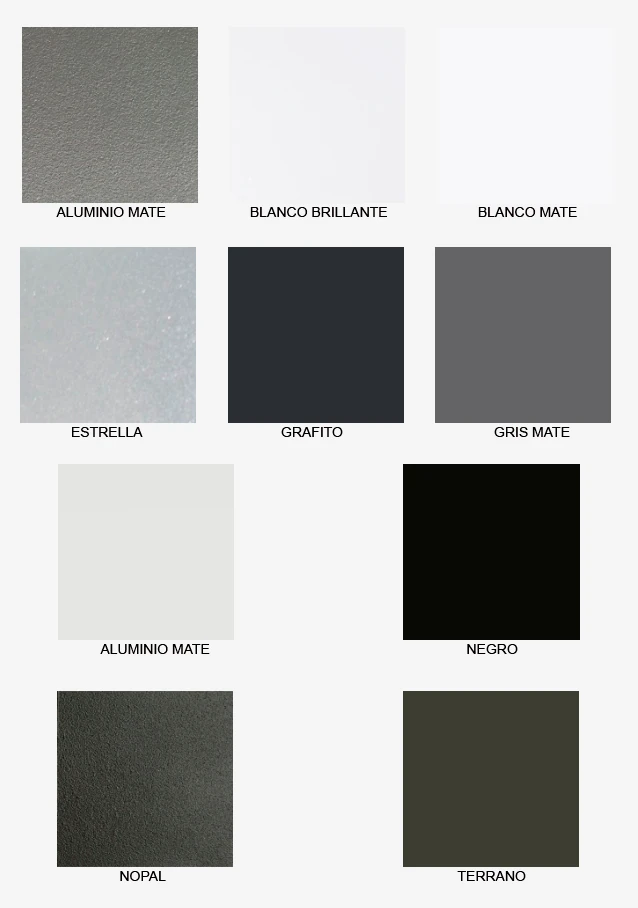 paleta de colores de metales bases
