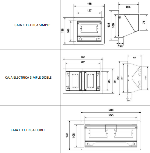 caja dimensiones