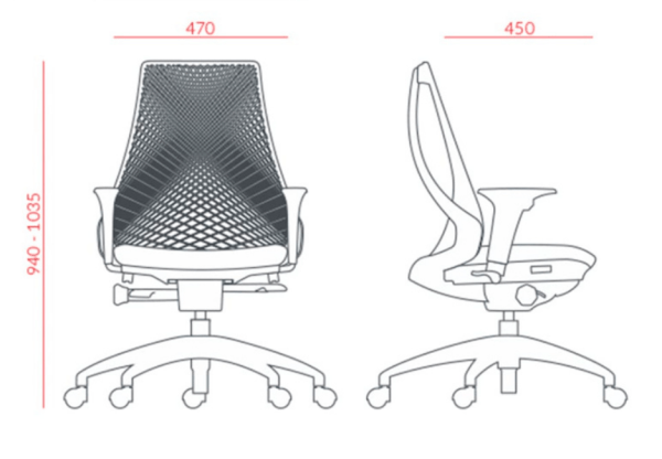 dimensiones silla de oficina bix