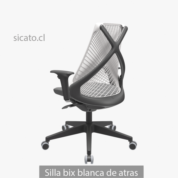 silla oficina bix blanca de atras