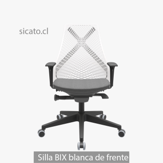 silla oficina bix blanca de frente