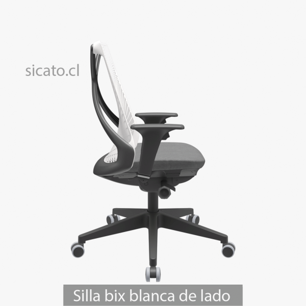 silla oficina bix blanca de lado