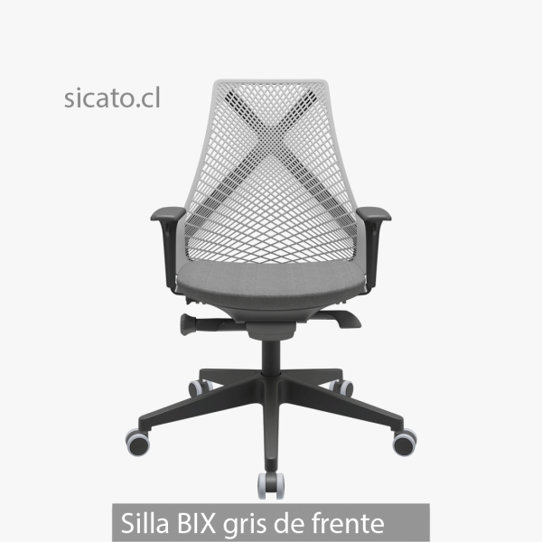 silla oficina bix gris de frente