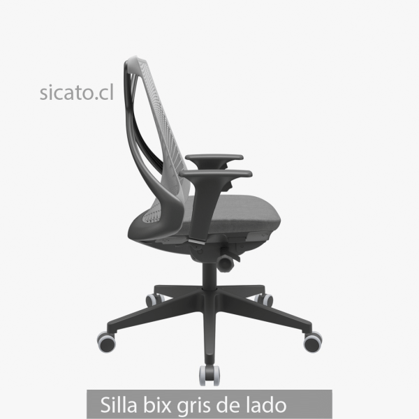 silla oficina bix gris de lado