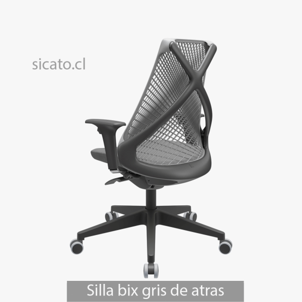 silla oficina gris de atras