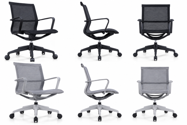 silla flay negra y gris flay negra y gris